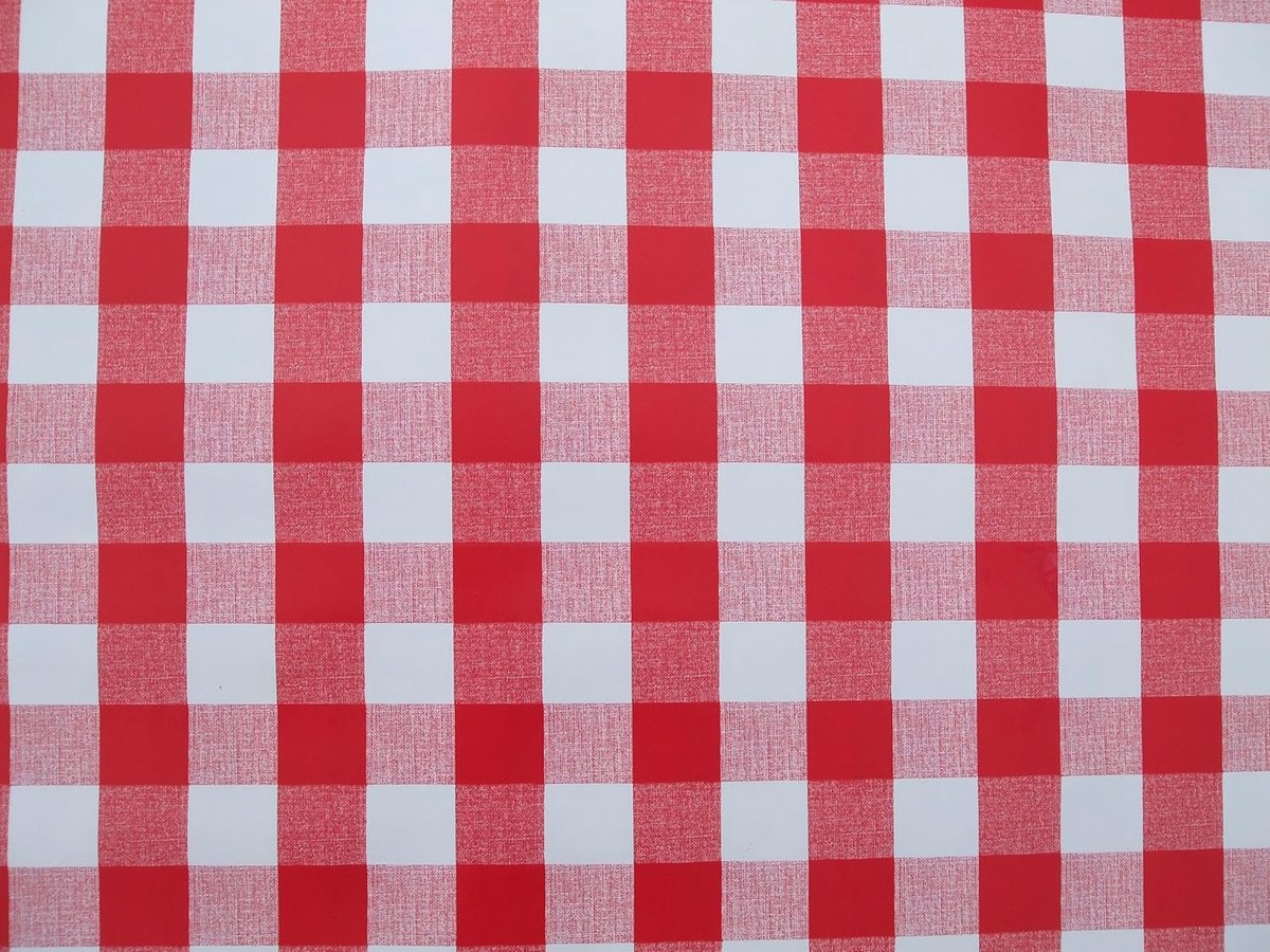 Tafelkleed - Ovaal Kleed - Keuken Bescherming - Waterafstotend Vinyl - 140x200cm - Rood Geruit
