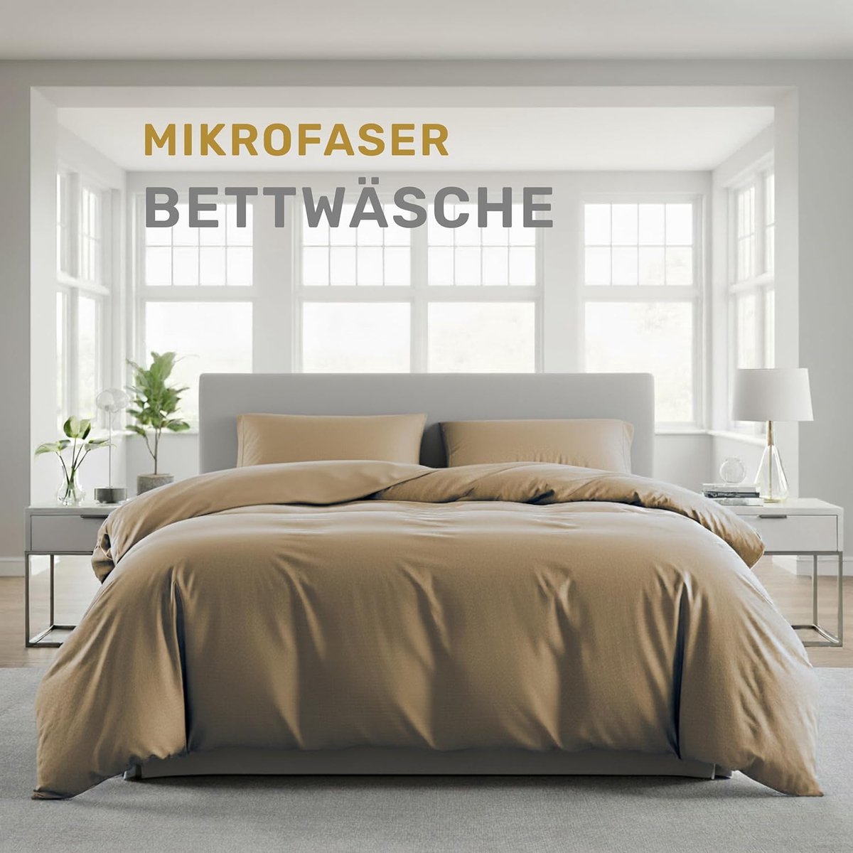 Dekbedovertrek Set - Microvezel Beddengoed - Heerlijk Slapen - OEKO-TEX Gecertificeerd - 135x200 cm - Zandkleur