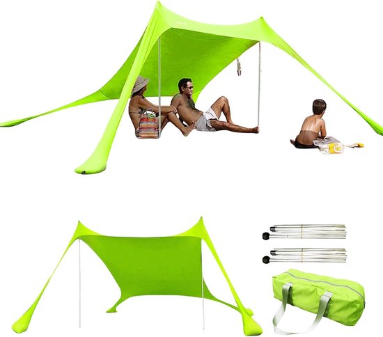 Strand Tent - Zonnescherm Luifel - Outdoor Bescherming - Waterdicht UV Blokkerend - 210x150x170cm - Groen — afbeelding 5