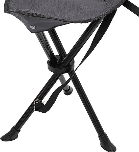 Opvouwbare Kruk - Visserskruk Klapstoel - Outdoor Zitten - Stabiel 3-Poten Ontwerp - 39cm Hoog - Grijs — afbeelding 2