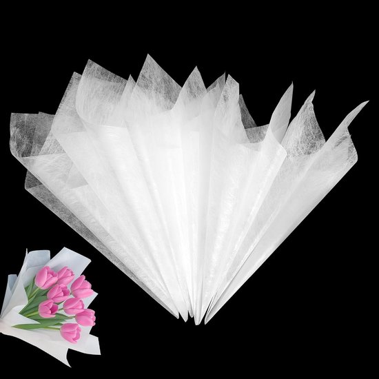 Foto: Zijdepapier vellen bloemenpapier decoratie boeketten verpakken waterdicht vliesmateriaal 30x30 cm melkwit