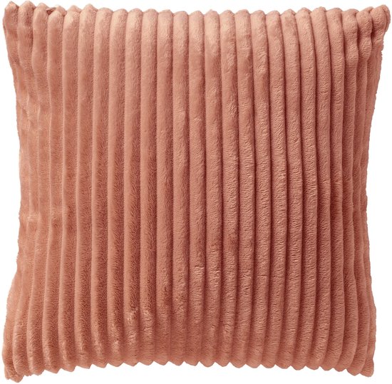 Dutch Decor MART - coussin décoratif 45x45 cm - velours côtelé doux - recyclé - Muted Clay - rose - Incluant coussin intérieur - Coussins Luxe pour salon & canapé