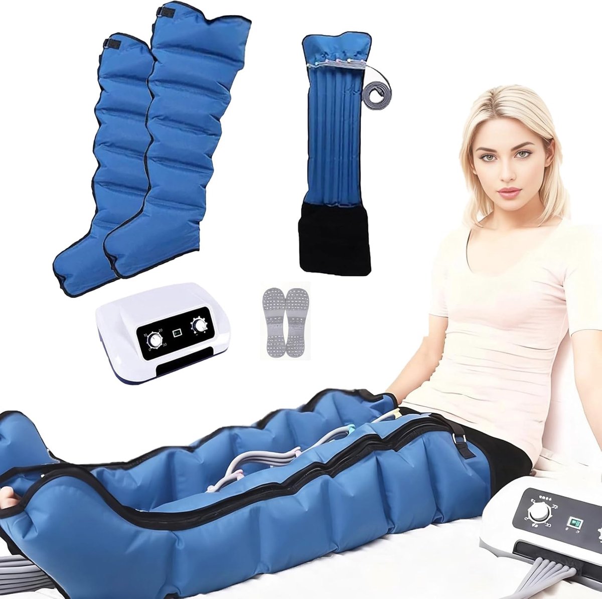 Luchtcompressie Massager - Lymfedrainage Apparaat - Been Herstel - Zes Luchtkamers - 1 kg