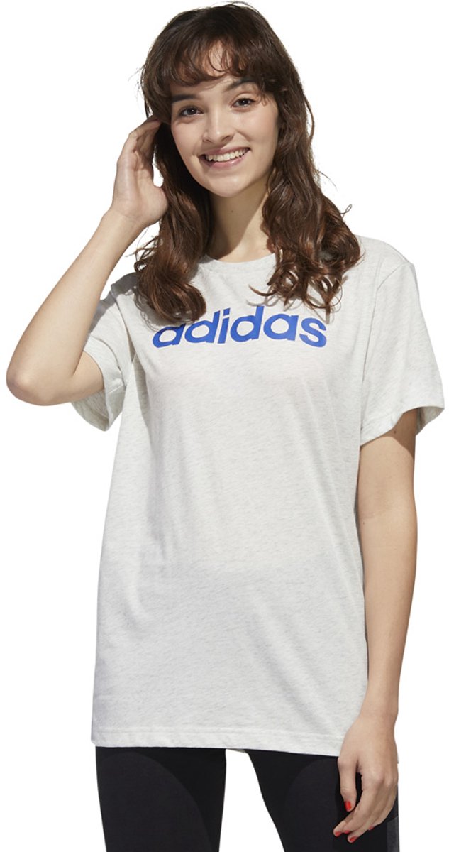 adidas T-shirt Dames Essentials Linear Loose Tee Wit