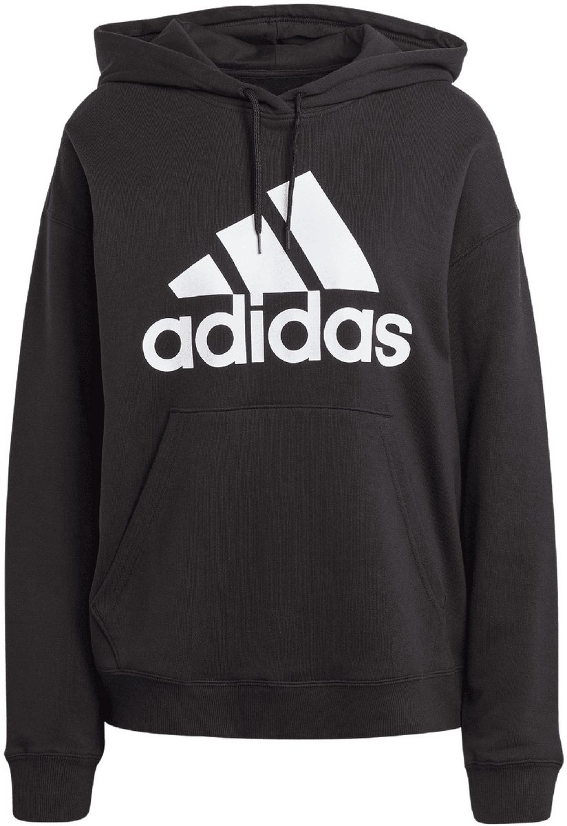adidas Sweater Dames Essentials Big Logo Oversized French Terry Hoodie Zwart