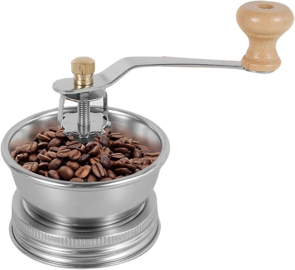 Mason Jar Koffiemolen - Handmolen Bonen - Verse Koffie - Verstelbaar Malen - 70mm Diameter