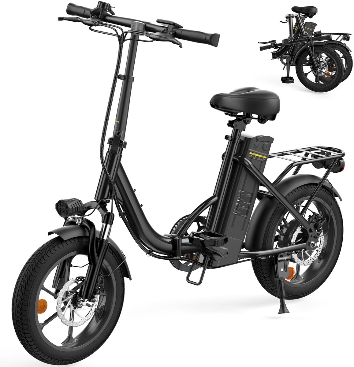 iScooter U4 16-inch Opvouwbare Elektrische Fiets – 36V 10,4Ah Accu, 56-88 km Actieradius, 25 km/u, Stadsfiets met zadel