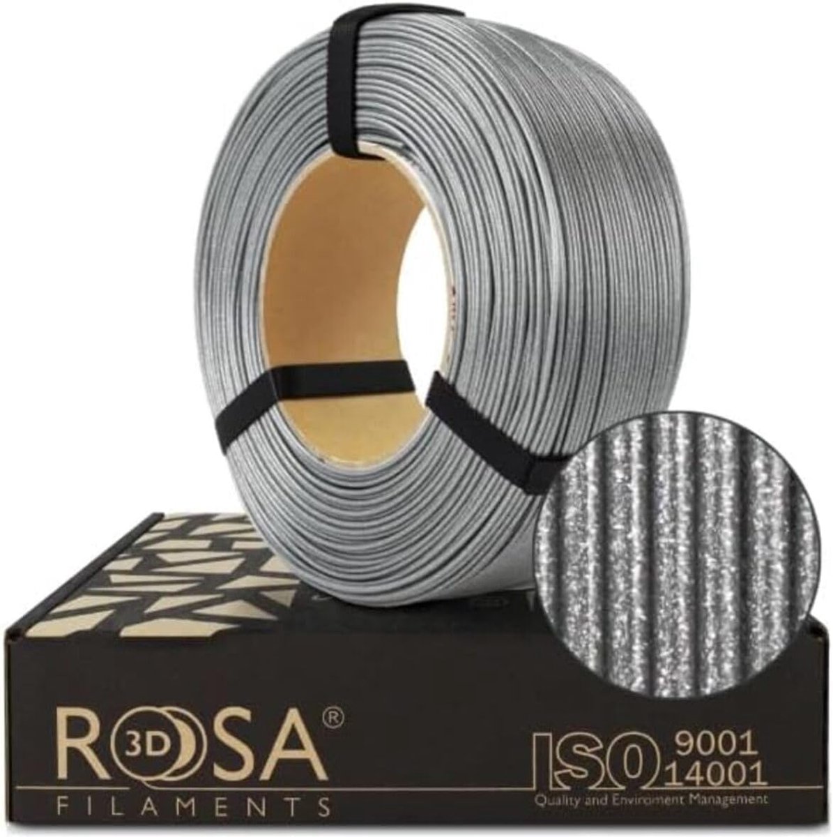 3D Printer Filament - PETG Materiaal - Modelbouw - Voedselveilig Materiaal - 1 kg - Glitter Zilver