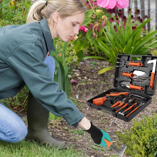 11-delige tuingereedschapsset met draagtas en handschoenen — afbeelding 4