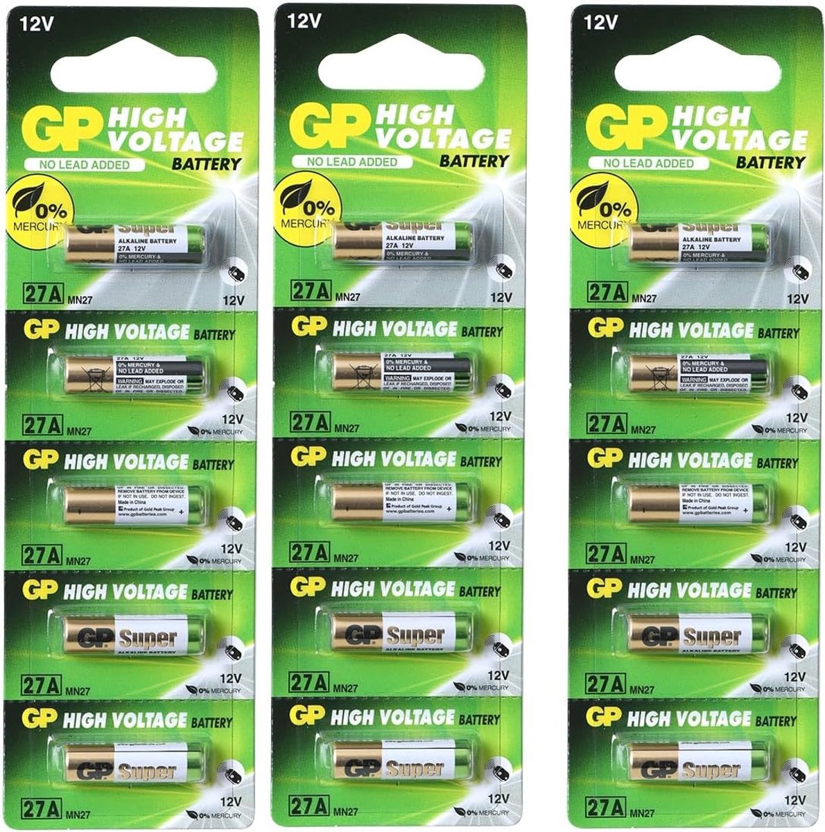 Hoogspanningsbatterijen 12V 15 stuks