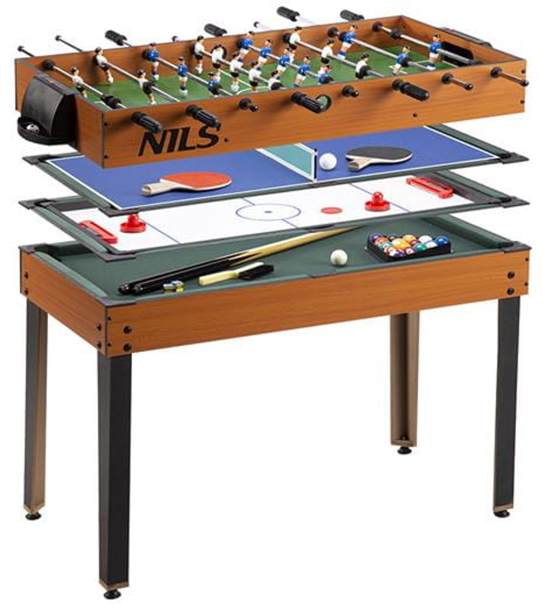 NILS FUN 4w1 - Multispeltafel - MDF-Constructie - Geschikt voor Kinderen
