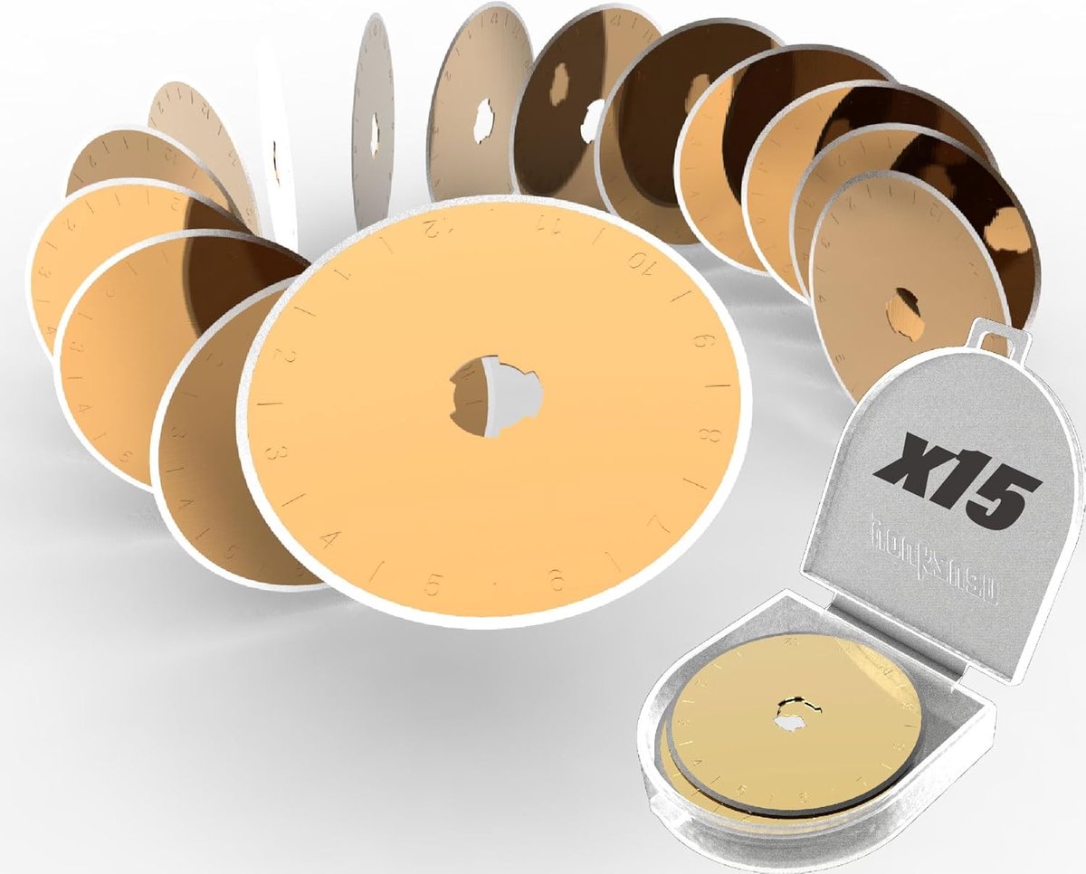 Pakket van 15 Reservemesjes voor Rol-/Rondmes 45mm - Extra Sterke Titanium Coating
