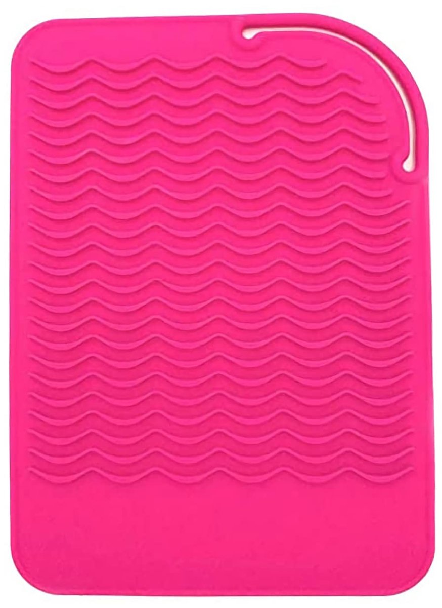 Stijltang mat - Krultang mat - Hittebestendige Mat - Haaraccessoires - Siliconen - 21*15.8cm - Roze - Warmte Beschermend Mat - Heat Beschermer - Antislip - Voor krultangen, stijltangen, stijltangen en hulpmiddelen voor haarstyling