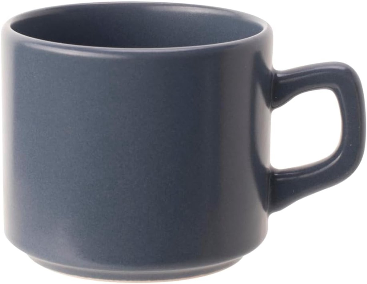 Set van 12 Stapelbare Koffiekopjes Aardewerk - Blauw - 18 cl