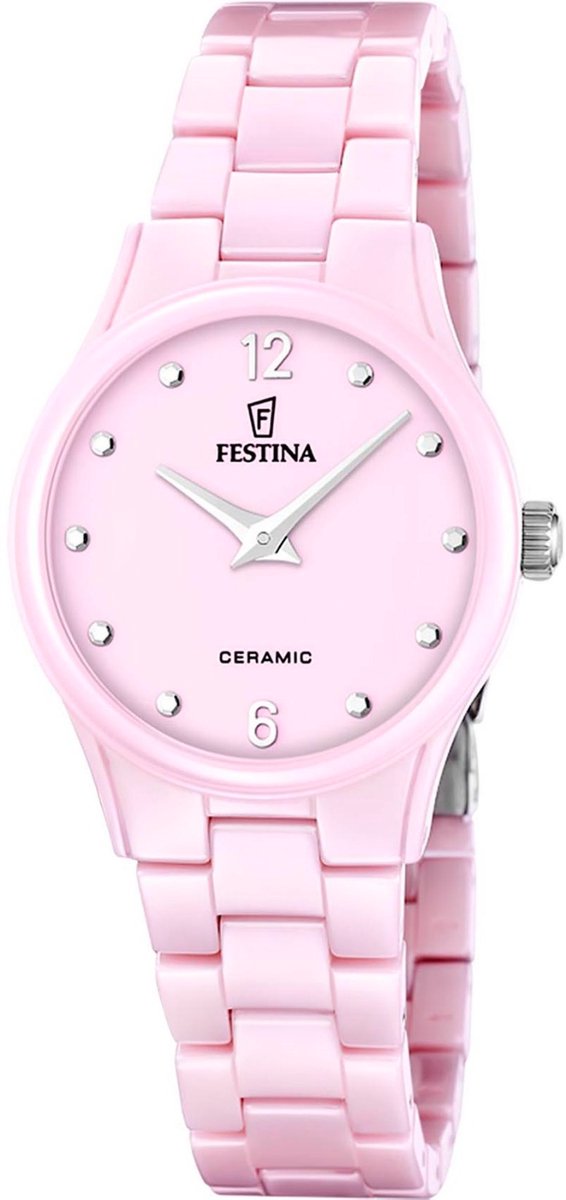 FESTINA DAMES ROOS CERAMIC KERAMIEK HORLOGE ARMBAND F20751-2