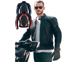 Leren Motorjas - Motor Kleding - Veilig Rijden - Geperforeerd Leer - 4XL - Zwart