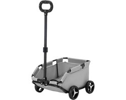 Huisdier Wandelwagen - Dierenkar Trolley - Reizen met Huisdier - Opvouwbaar Lichtgewicht - 51x35x23 cm - Grijs