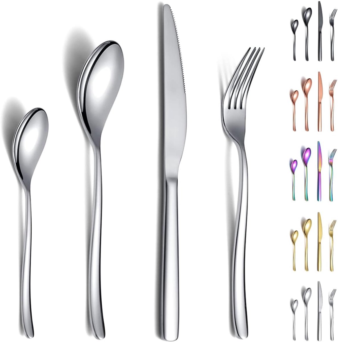 Cutlery set 24-piece - stabiel - roestvrij staal - bestekset - vorken en lepels - vaatwasserbestendig