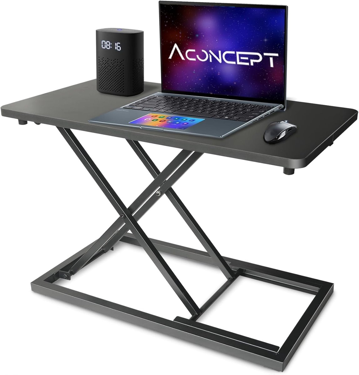 In hoogte verstelbare bureau converter voor staand werken, dubbele monitor en laptop werkstation