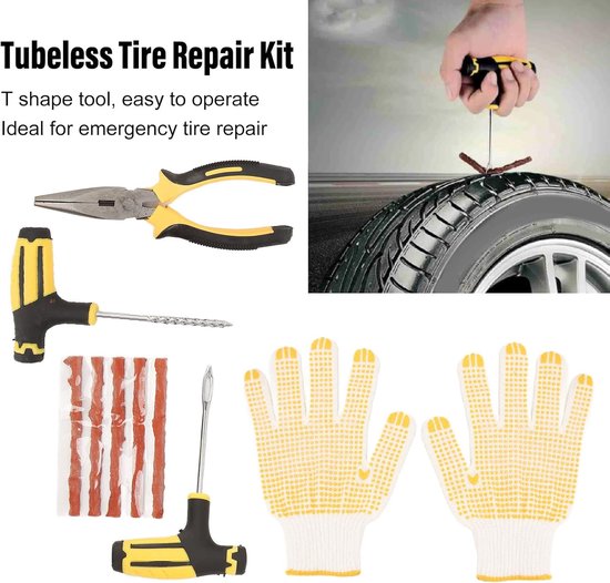 Universele Tubeless Banden Reparatieset voor Auto Motorfiets Noodgevallen van Merkloos — afbeelding 2