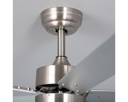 Stille plafondventilator 107 cm met gelijkstroommotor en LED-verlichting – 6 snelheden, omkeerbare functie, dimbare verlichting met drie kleurtemperaturen, afstandsbediening met timer