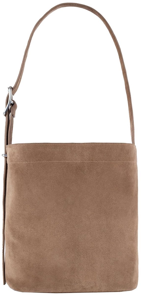 Sandqvist Leather Shopper Bag Suede taupe