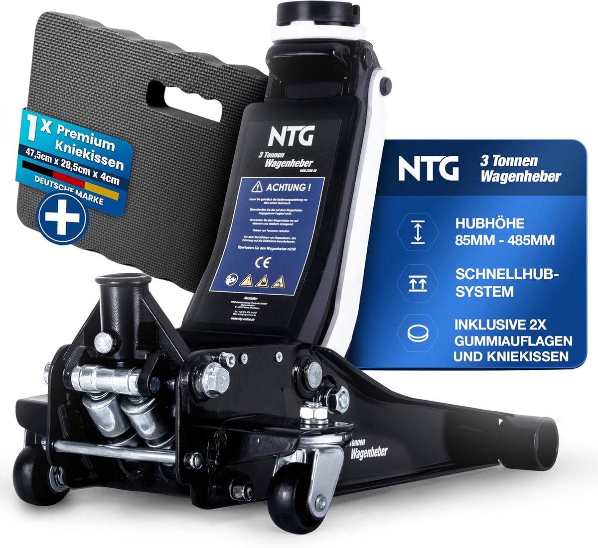 Platte Hydraulische Garagekrik 3 Ton met Lage Hefhoogte voor Personenauto en SUV