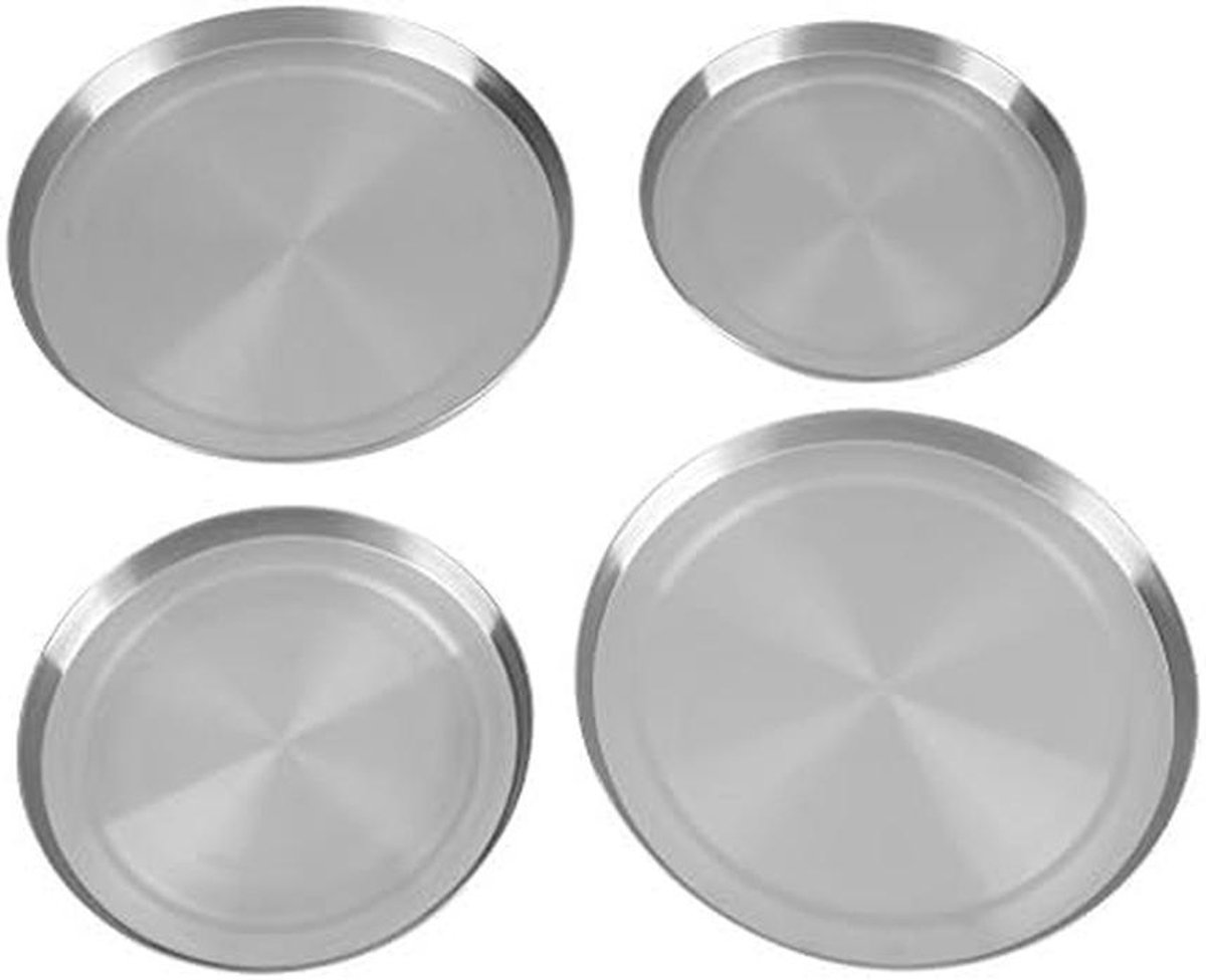 Set van 4 Rvs Plaatdeksels voor Elektrisch Fornuis - Afmetingen 17 & 21 cm