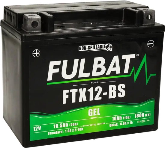 Fulbat YTX12-BS Scooter Accu 12V 10Ah – Gel Accu | Onderhoudsvrij & Gebruiksklaar