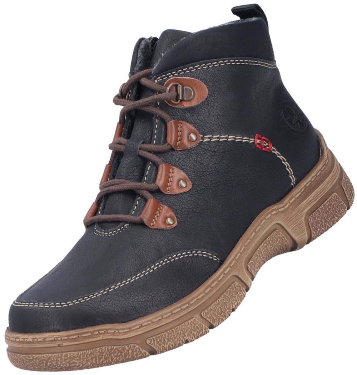Rieker dames enkellaars zwart - extra breed