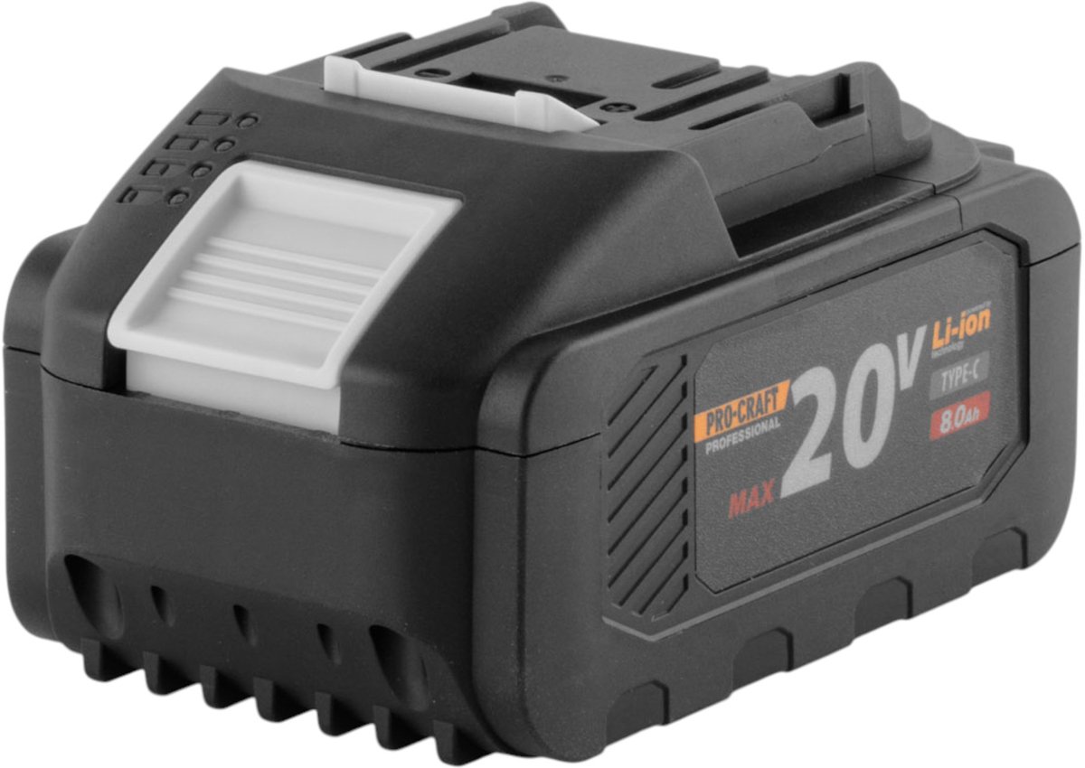 Procraft 20/8C accu 20 V 8,0 Ah / 8000 mAh Li-ion met laadindicator