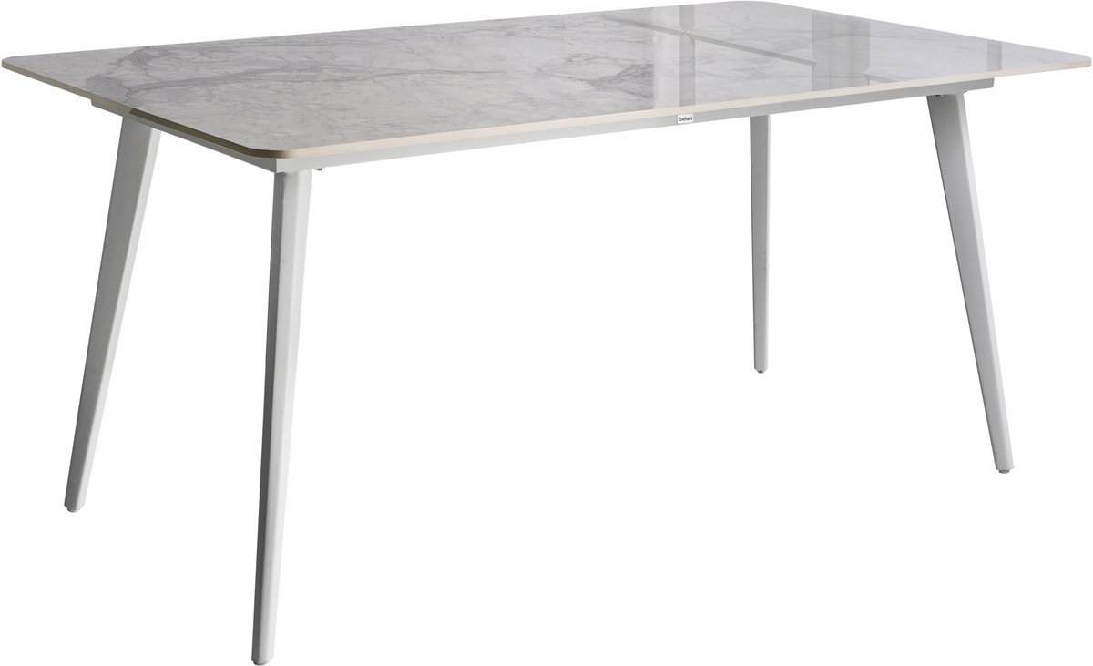 RODALLO - Tuintafel - Wit marmer - 160 x 90 cm - Gesinterde steen
