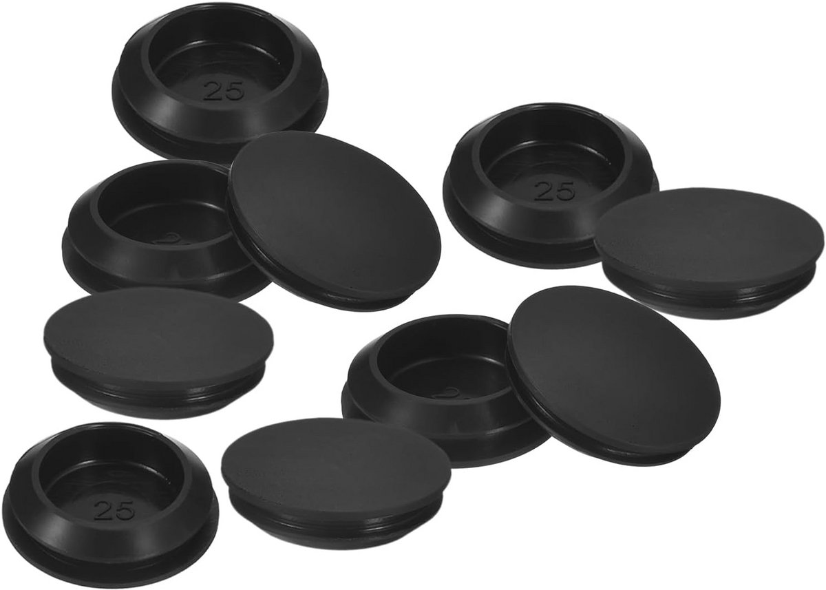 Gatstoppers - Siliconen doppen - Gaten Afdekken - Water- en stofdicht - 25-27 mm - Zwart