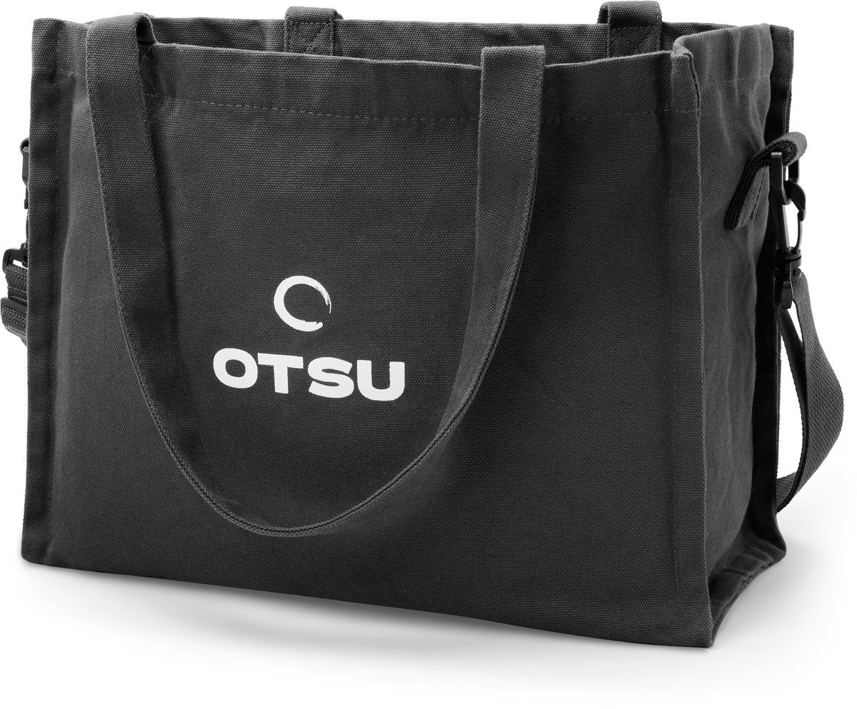 Otsu - Medium donkergrijze katoenen tote bag