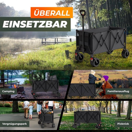 XXL Bolderkar Opvouwbaar 260L 150kg Strandkar Tuinwagen All-Terrain van Sekey — afbeelding 3