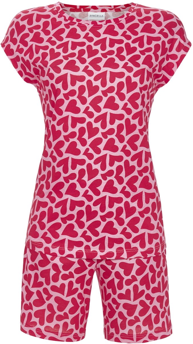 Ringella Roze hartjes shortama Ringella - Roze - Maat - 48