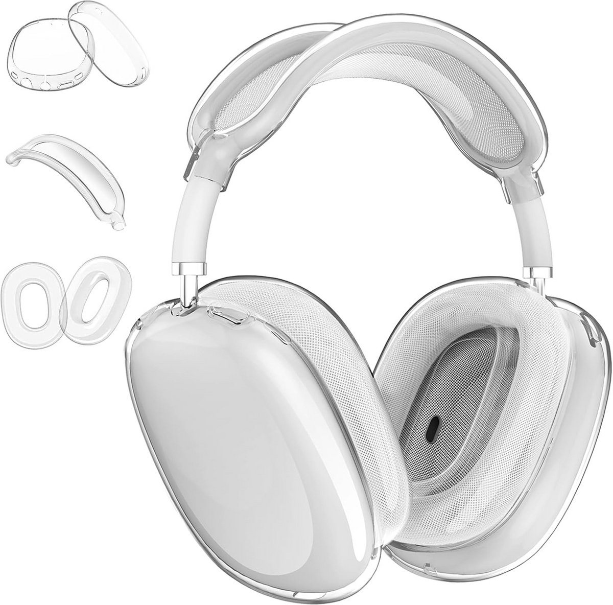 Transparante TPU Beschermhoes Set voor Hoofdtelefoon