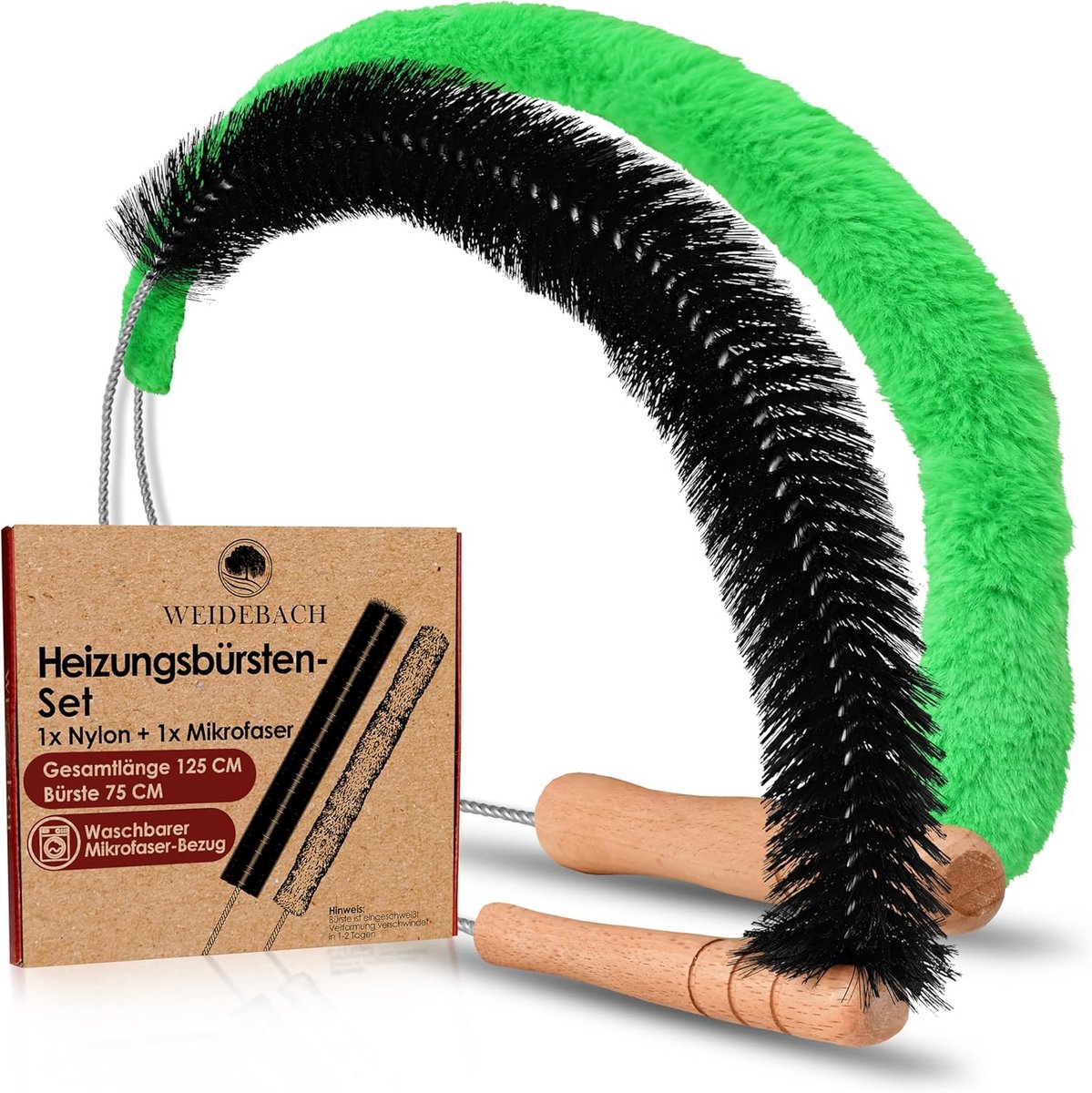 2 Radiatorborstels Set Microvezel en Nylon voor Dieptereiniging