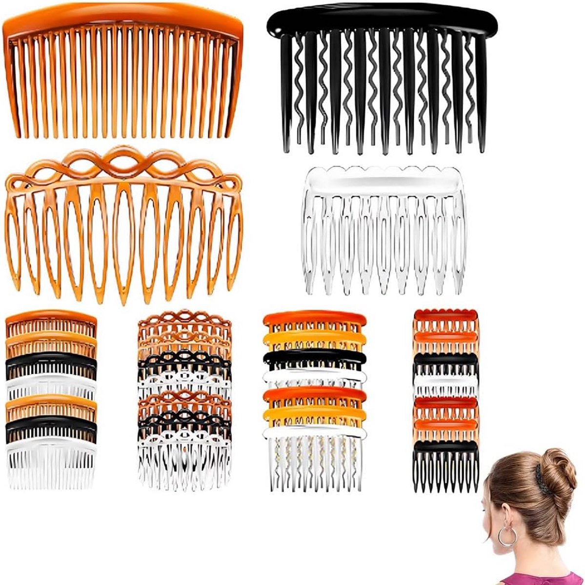 16 Stuks Stekkammen voor Haaraccessoires, Franse Twist Kammen
