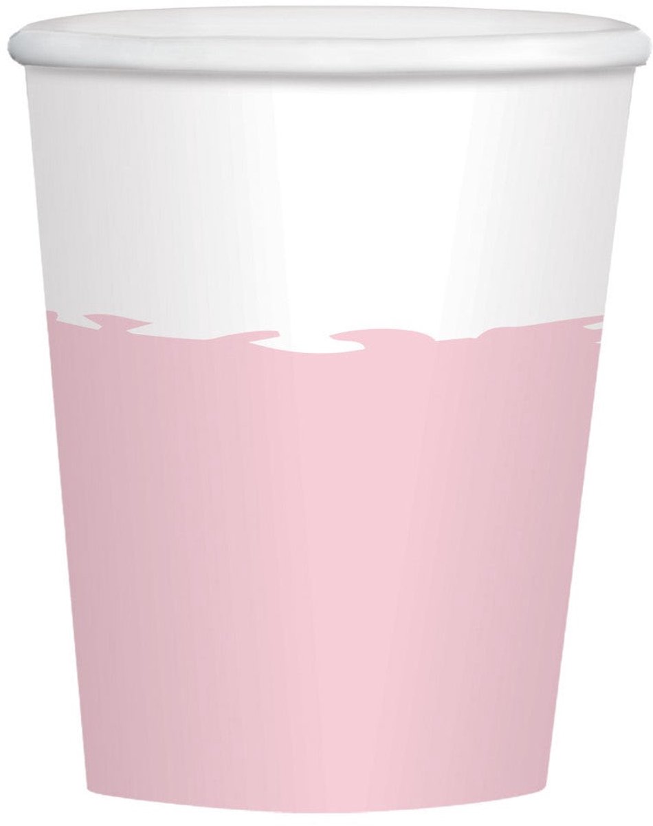8 roségouden papieren bekertjes 250 ml