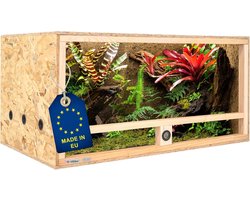 Houten Terrarium 100x60x50cm met Zijventilatie en Hygrometer voor Reptielen en Slangen