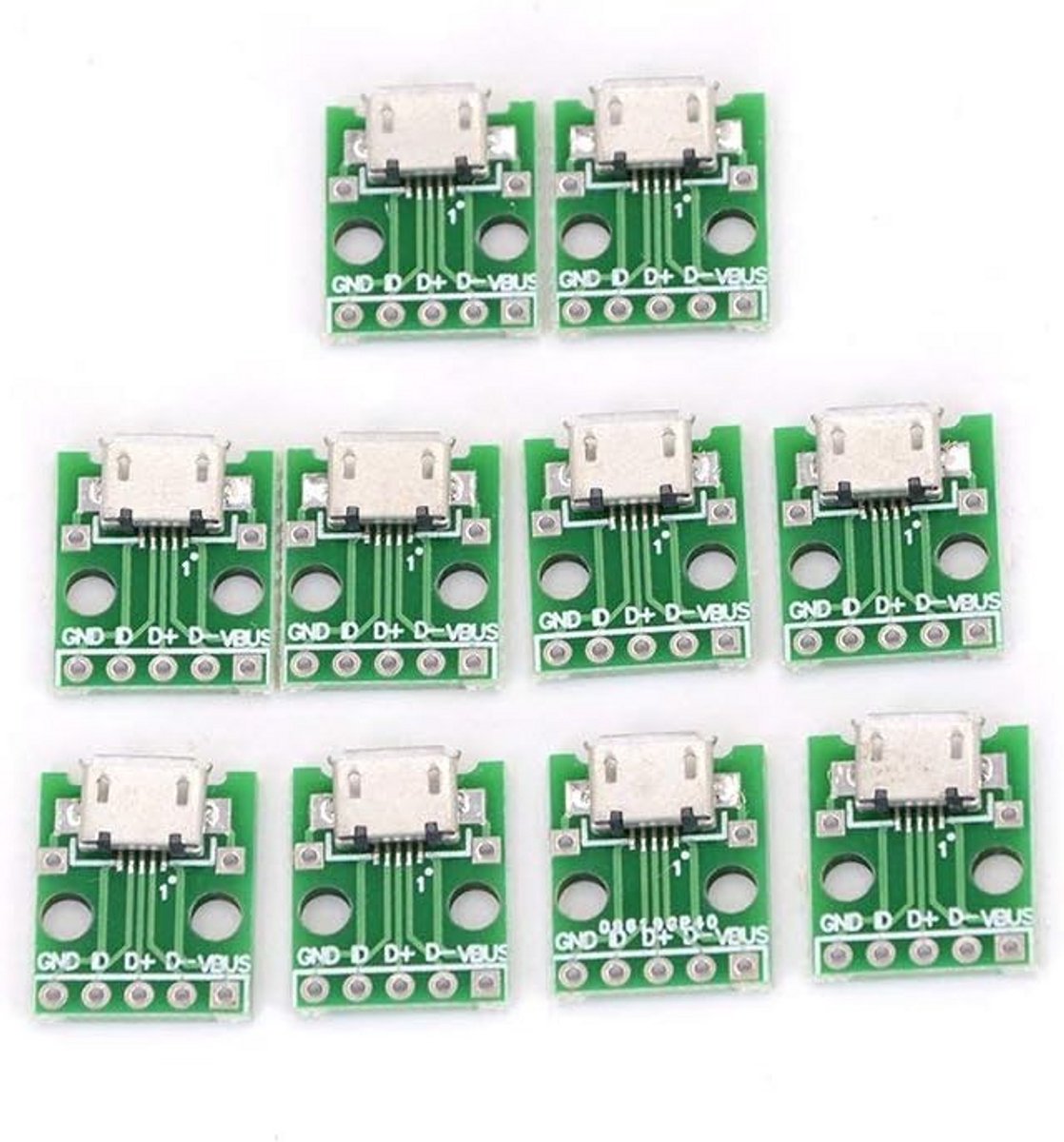 10 Stuks Micro USB Naar DIP Adapter 5-Pin Vrouwelijke Connector Voor PCB Breadboard