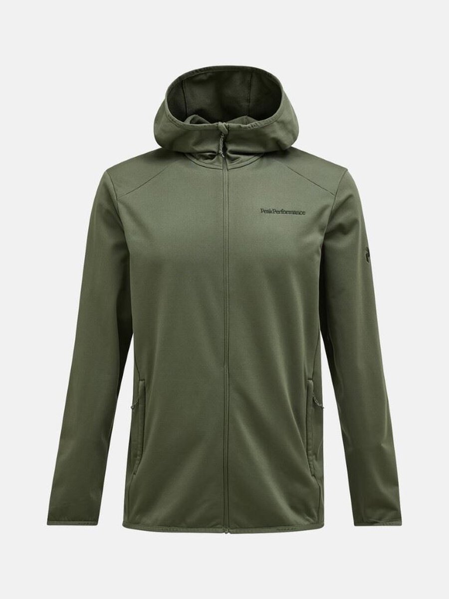 Light Zip Hood Fleece Heren Pine Needle Pineneedle