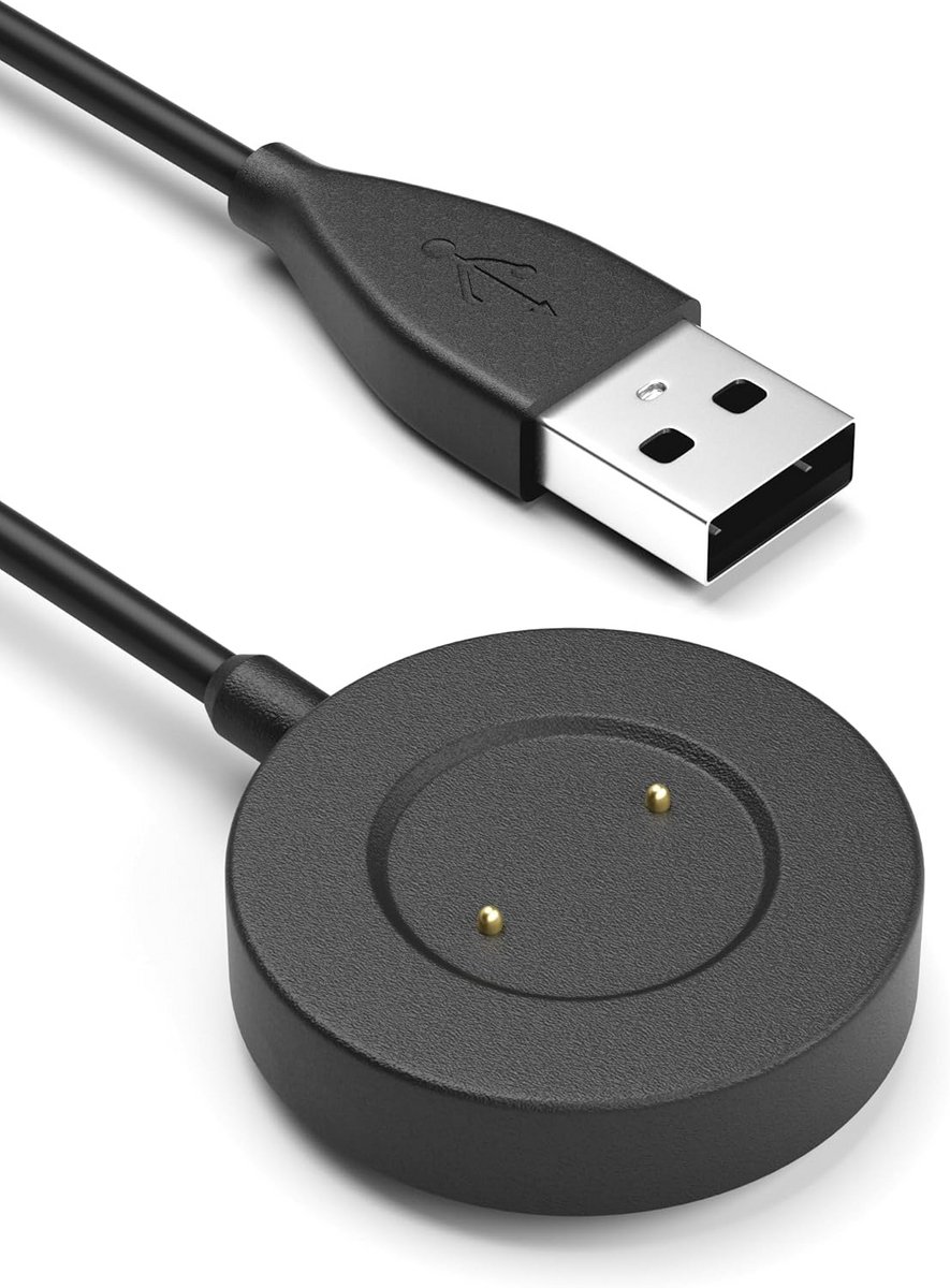 Oplader voor Smartwatches, 100 cm USB-laadstation (1 stuk, zwart)