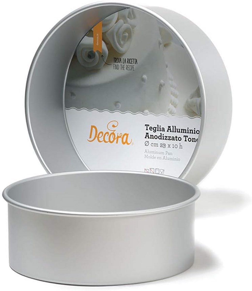 Professionele ronde bakvorm 23 cm, hittebestendig geanodiseerd aluminium