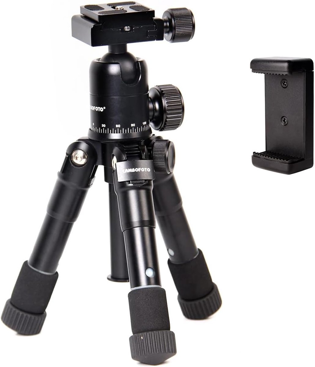 Lichtgewicht Mini Statief voor DSLR en Smartphone met 360-Graden Kogelkop