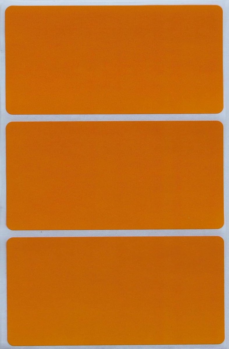 Oranje Naam Badge Labels - Beschrijfbare Stickers 4" x 2" - 150 Stuks