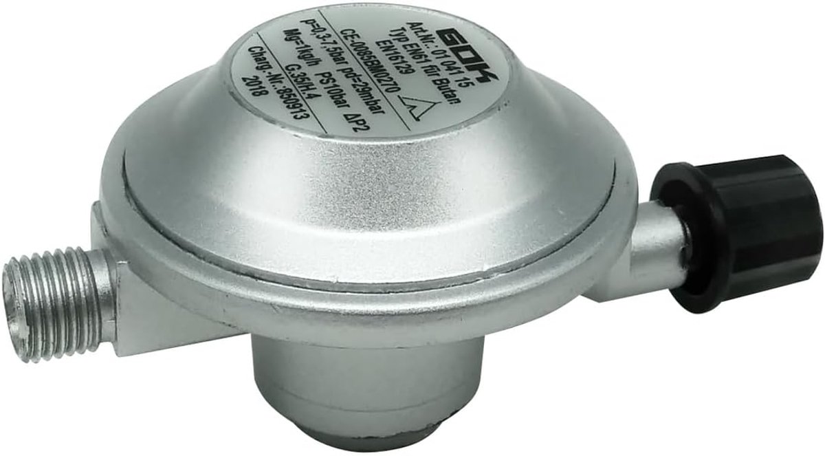 Gasdrukregelaar voor 1 kg gaspatronen - Werkdruk 50 mbar