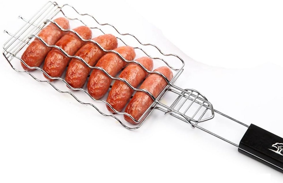 Gegrilde visnet en BBQ-tool voor perfect bereid vlees en groenten