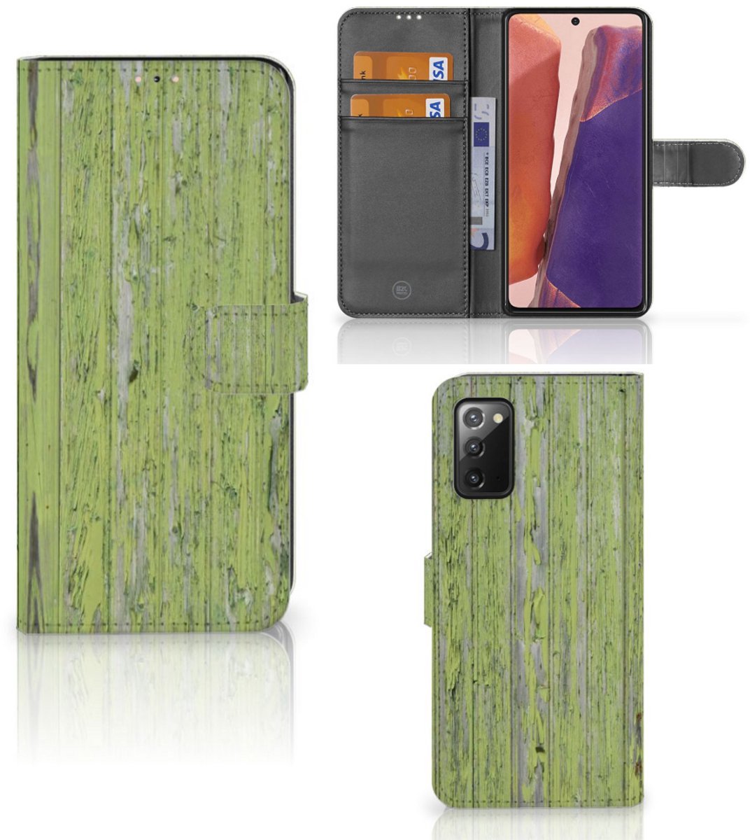 Samsung Galaxy Note 20 Book Style Case Green Wood
